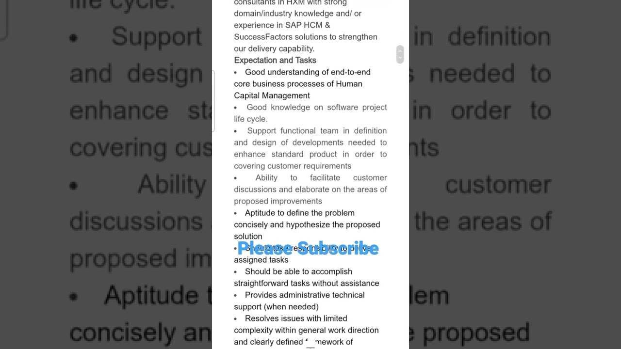 Business Processes Associate Consultant - SuccessFactor(1-3Y) || SAP || Software Engineer 