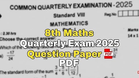 8th Maths Quarterly Exam 2025 Model Question paper|Samacheer kalvi |Question Paper English Medium