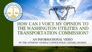 AGO Public Counsel - Voicing Opinions to the Utilities and Transportation Commission