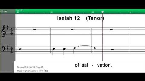 R&A Psalm, Third Sunday of Advent 2024, Isaiah 12, Tenor