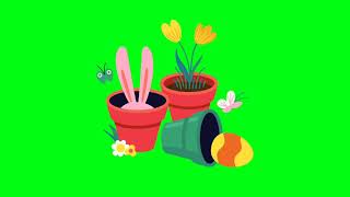 Easter stickers set green screen effects