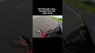 Not Enough Lean… Straight Into the Light Pole #motorcycle #crash #bikelife