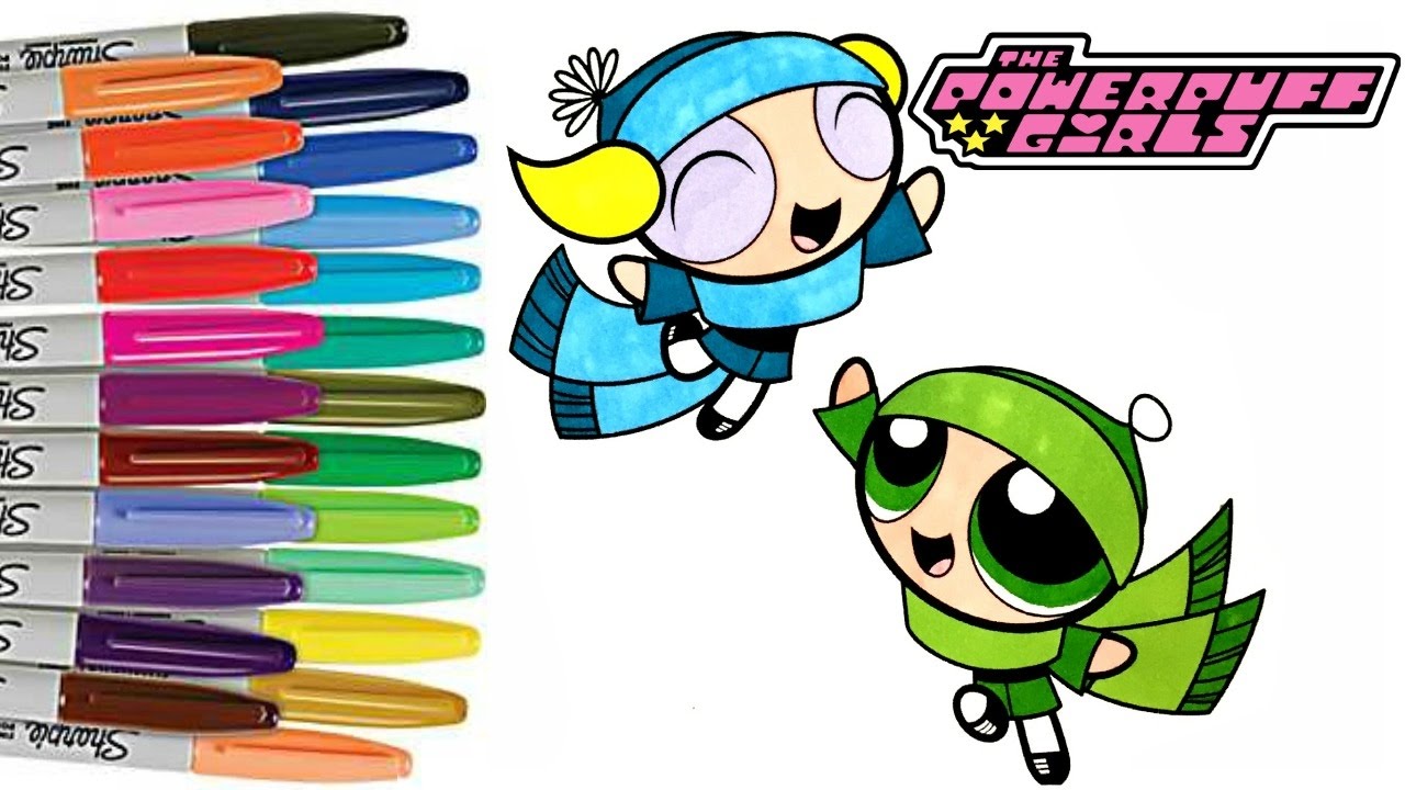 POWERPUFF GIRLS Bubbles and Buttercup Coloring Book Page PPG How to ...