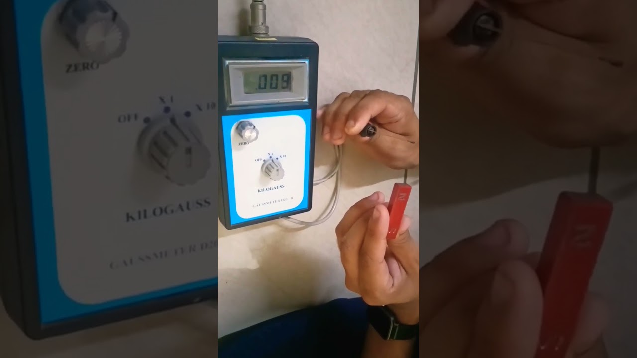 Magnetic field strength using gauss meter. #physics #experiment #shorts #magnet #fun #measurement