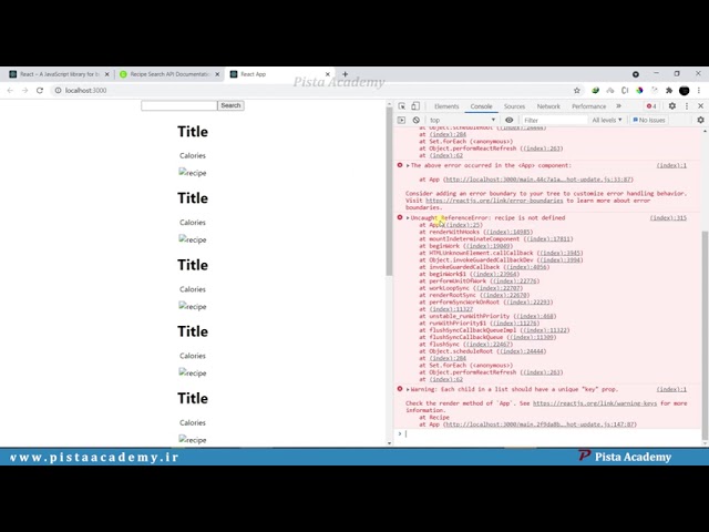 وب سایت ساده دستور تهیه غذا با ریکت - جلسه سوم
