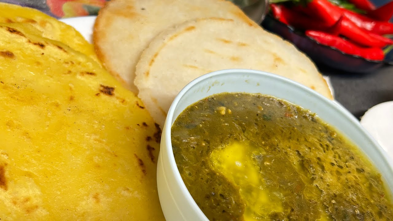 Corn Ruti How to make Rice and corn Roti | Saag with Rice and Corn Roti by ...