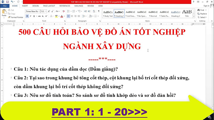 Câu hỏi ôn tập sách hướng dẫn đồ án 1 năm 2024