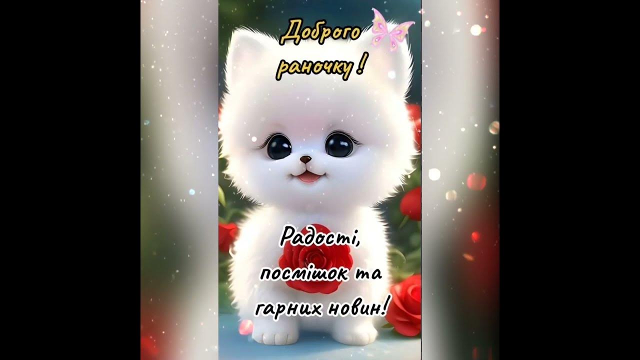 Доброго ранку - дня. Побажання від котика пухнастого. - YouTube