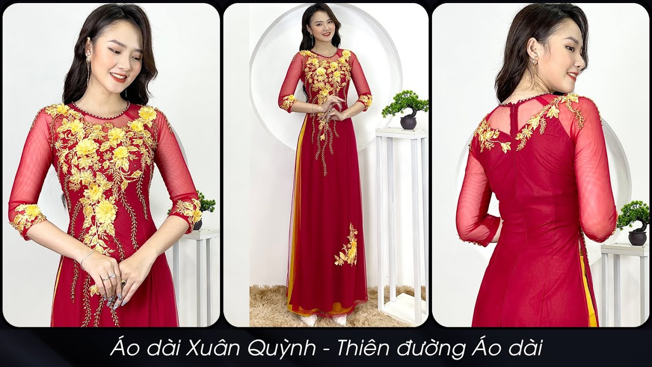 Áo dài Bà Sui Đám Cưới Đám - Hỏi đính kết Đá Pha Lê,... - youtube