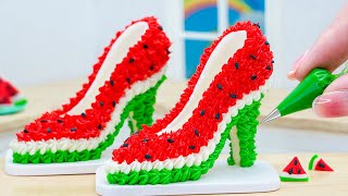 🍉Awesome Miniature Watermelon Chocolate Cake Decorating - Creative Tiny Chocolate Shoe Shape Cake