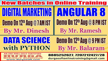 New Batches in Online Training @ DURGASOFT