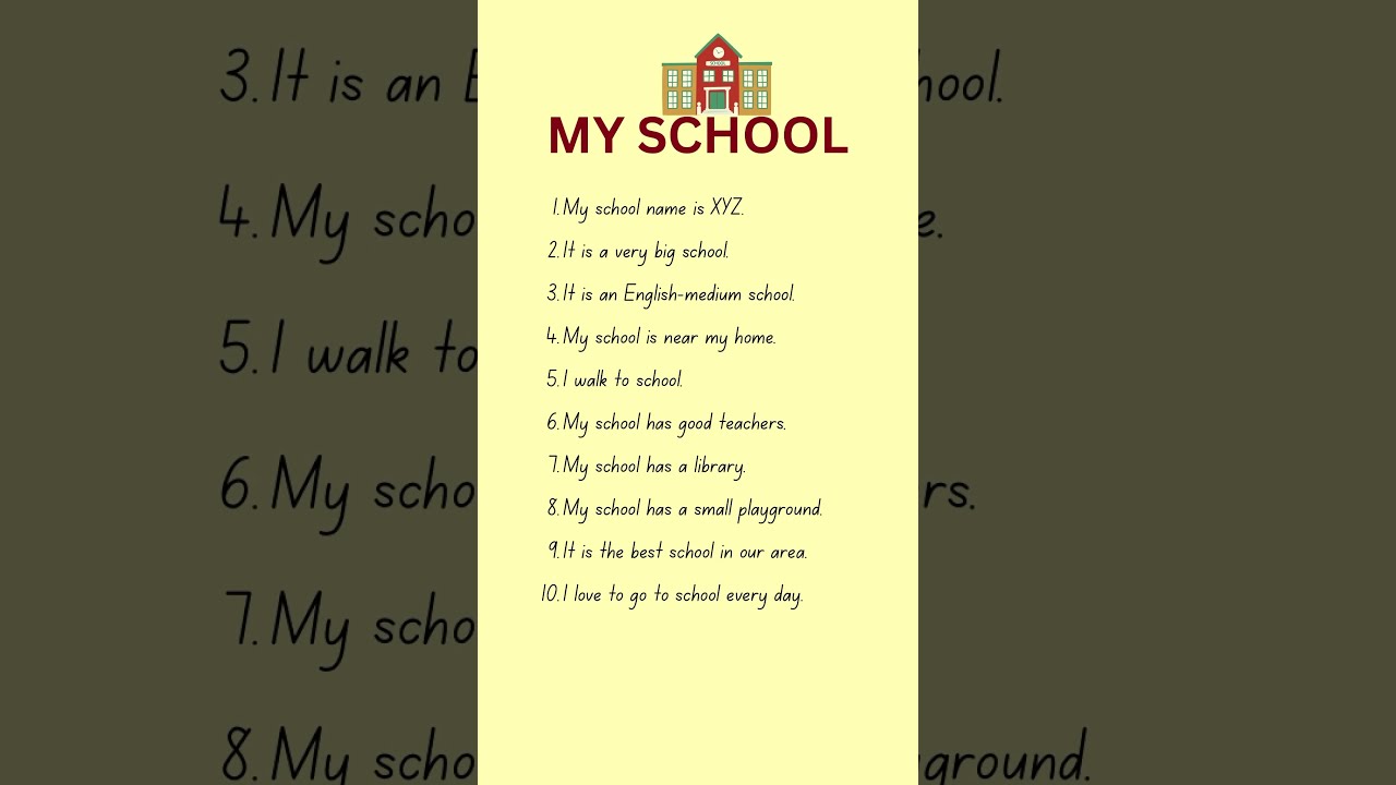 My School In English For Kids 10 Lines About Shorts 10linesaboutmyschool 