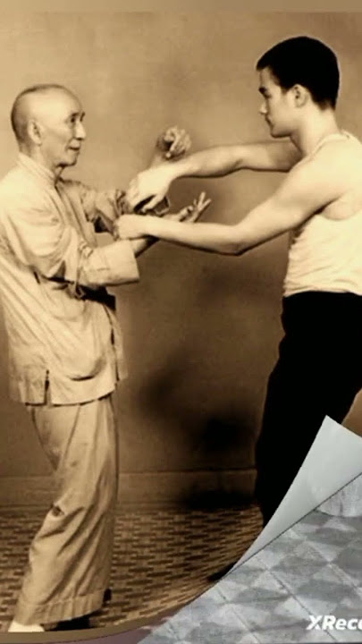 Bruce lee training wing chun with his teacher ip man #shorts #ipman #brucelee