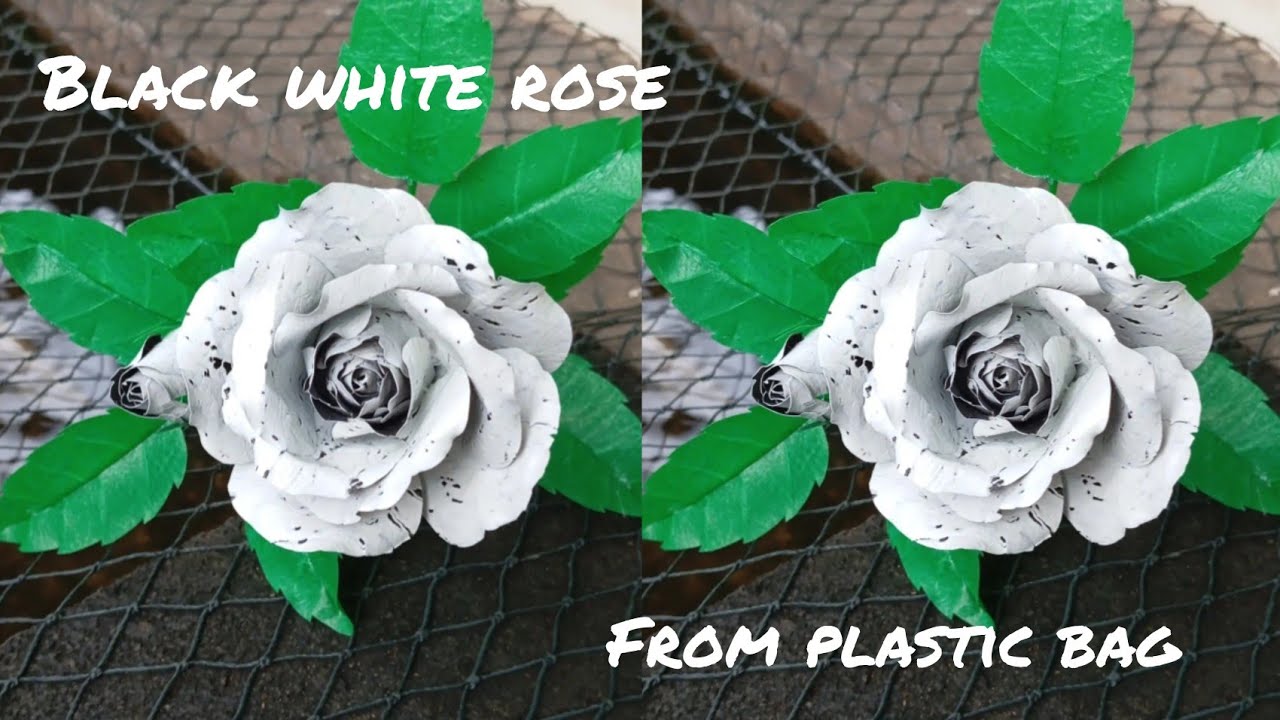 Bunga Mawar Hitam Putih Dari Plastik Kresek  ||  Black And White Roses From Plastic
