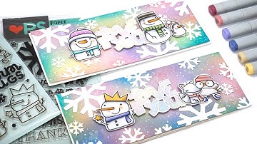 Rainbow Distress Oxide Background + Copic Coloring