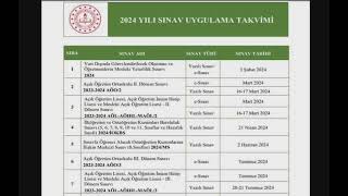 Açık Lise Ve Ortaokul 2024 Yılı Sınav Tarihleri Takvimi Yayınlandı Meb 2024 Sınav Uygulama Takvimi