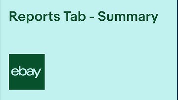 Reports Tab - Summary | eBay for Business