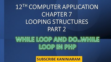 PART 2 | CHAPTER 7 | 12TH COMPUTER APPLICATION | LOOPING STRUCTURE | WHILE AND DO WHILE LOOP