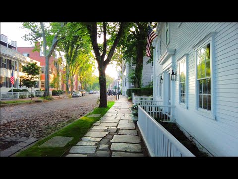 Downtown Nantucket Sunrise Walk (4K), Binaural Audio (Relax)