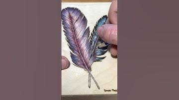 Adding Colour to Wood Burning #pyrography #shorts