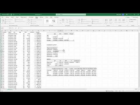 Excel: Multiple Linear Regression Example - YouTube