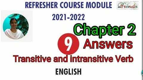 Refresher course std 9 chapter 2 Answer Transitive and in transitive verb@brinda1764