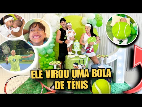 VIRAMOS JOGADORES DE TÊNIS NO MÊSVERSARIO DO MEU FILHO!! 🎾😱🎉🥳