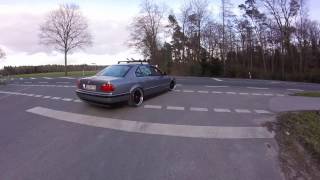 BMW e38 740i Straight pipes / Take off & fly by
