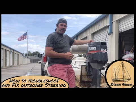 How to Diagnose and repair outboard steering and clean hypalon