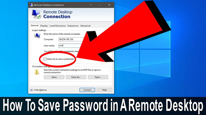 How To Save Password in A Remote Desktop Connection