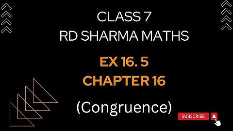 ex 16.5 rd sharma class 7. | ch 16 congruence  || @activebeing