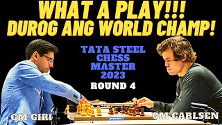 SACRIFICE ULIT SI GIRI! IYAK SI WORLD CHAMP! Giri vs Carlsen! Tata Steel Masters 2023 Round 4