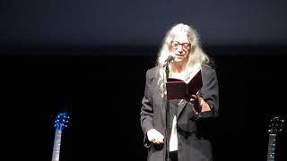 Patti Smith reads a short excerpt of her book "Year of the Monkey" at the Alex Theater 10-9-19