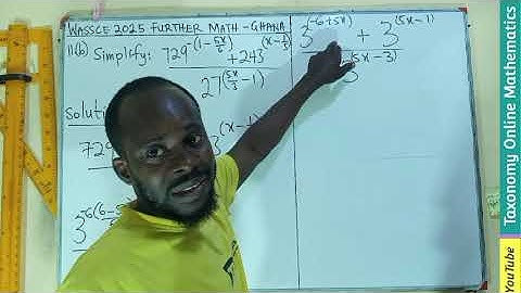 WASSCE 2025 Further Mathematics Past Questions | Exponential Solution (Qn 11(b), Sec. B) Ghana
