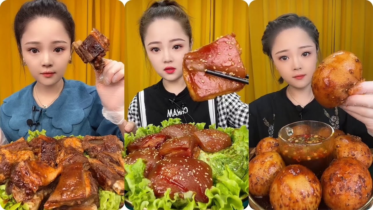 Chinese Girls Eating Pork Belly Pork Lamb leg | XiaoYu Mukbang 2026 | Thánh Ăn Thịt Mỡ Food  MUKBANG