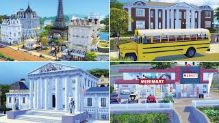 MY SIMS 4 LOTS: PARIS, HIGH SCHOOL, COURT, SUPERMARKET AND MORE!