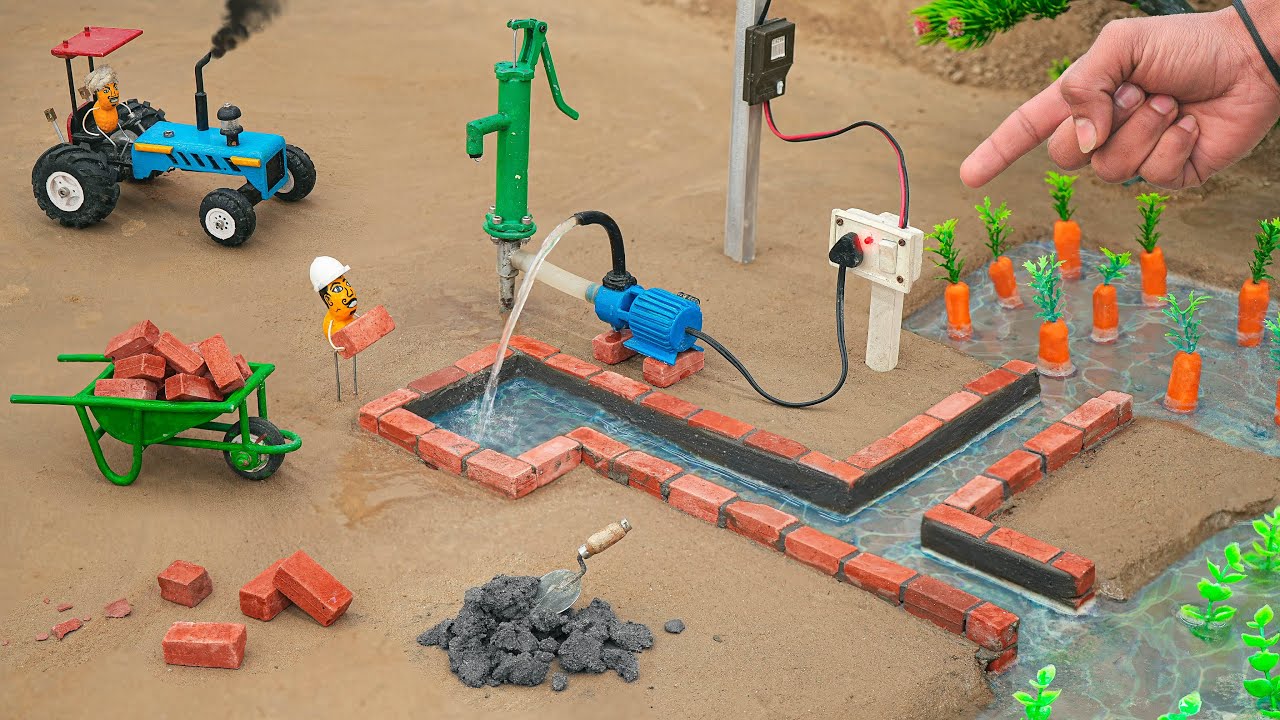 diy Mini hand pump and Water pump construction science project @sanocreator  ​