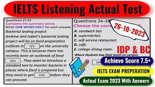 VERY HARD LISTENING TEST 2023 | IDP & BC REAL IELTS LISTENING TEST 26-10-2023