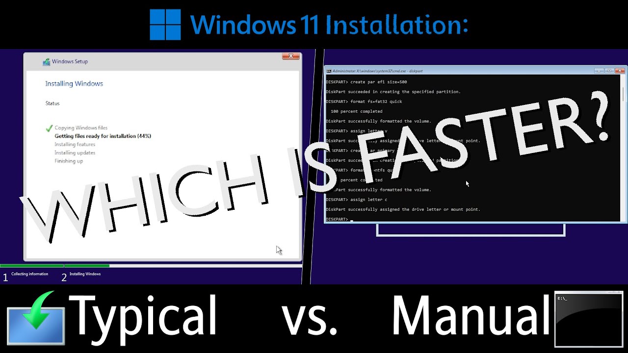 Manual vs Typical Installation: Which is faster? | Installing Windows ...