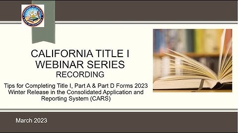 Tips for 2023 Winter Release Title I Forms Within the Consolidated Application and Reporting System.