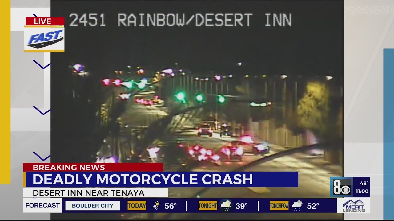 Deadly motorcycle crash shuts down traffic in southwest Las Vegas - YouTube