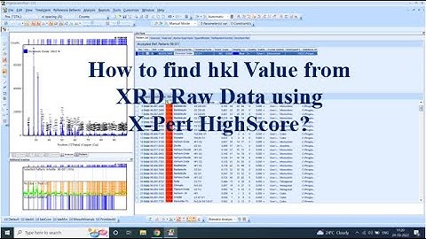 hkl Value from XRD Raw Data using X-Pert HighScore Plus || XRD Results Analysis || Miller Indices