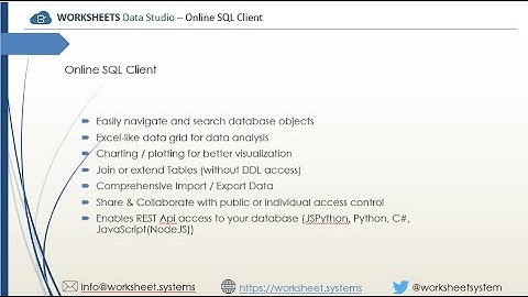 WORKSHEETS Data Studio   Online SQL Client