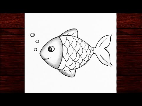 Çok Kolay Balık Çizimi, Adım Adım Balık Resmi Nasıl Çizilir, Karakalem Çizimleri Kolay