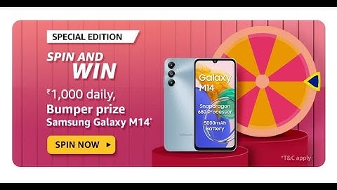 Amazon Spin and Win Quiz Answers Today  | @dailyquiztime #amazonfunzon