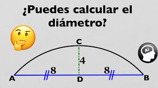 🤔 Calcular el diámetro en un segmento circular 🤯