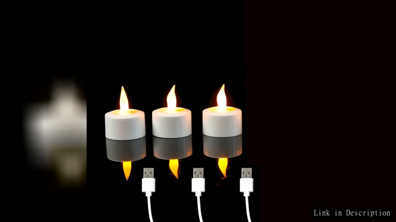 1/2/3 Pieces White LED Tea Lights Candles With USB Charge,Battery Powered  Small Flameless Rechargea
