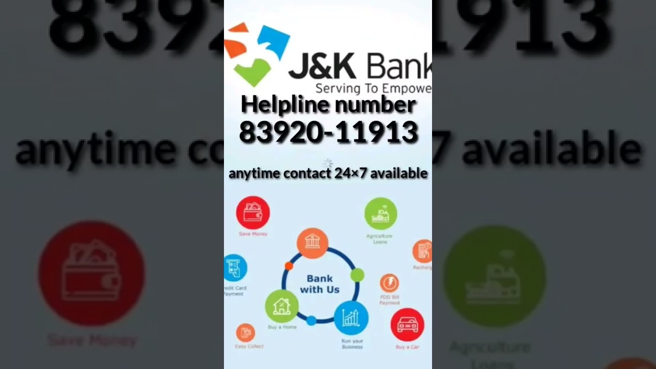 j&k Bank Customer care number 