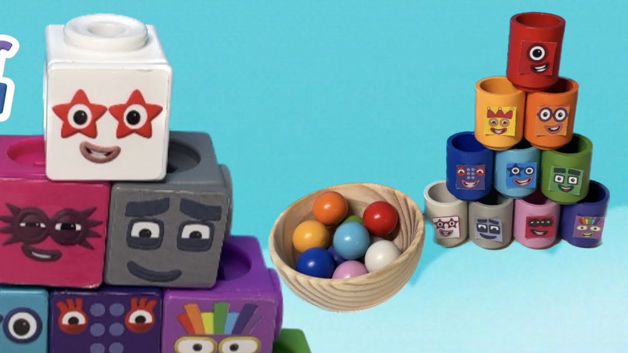 Making Numberblocks 1-10 club balls cups with colour math from