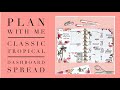 PLAN WITH ME | TROPICAL DASHBOARD SOCIAL MEDIA SPREAD | THE HAPPY PLANNER